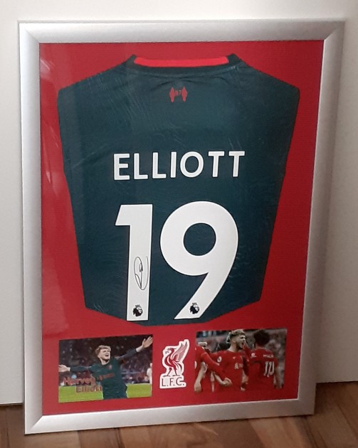 Harvey Elliott's Liverpool Signed and Framed Away Shirt