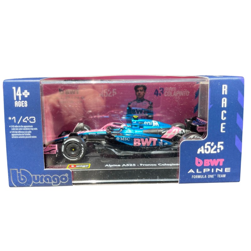 Alpine A525 BWT Formula 1 Model Car, Scale 1:43 - Signed by Franco Colapinto