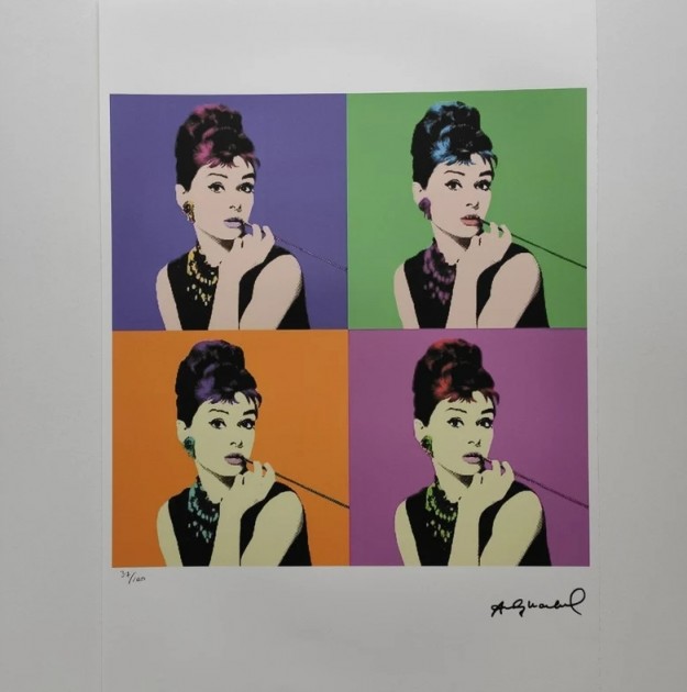 "Audrey Hepburn" Lithograph Signed by Andy Warhol 