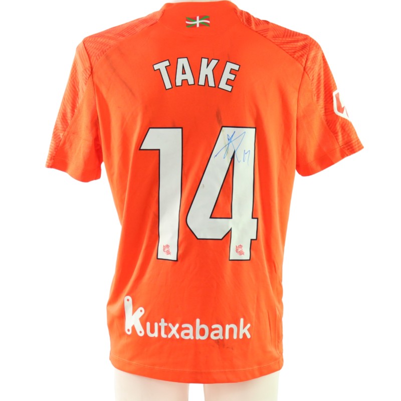 Take's Signed Unwashed Shirt, Alaves vs Real Sociedad 2025