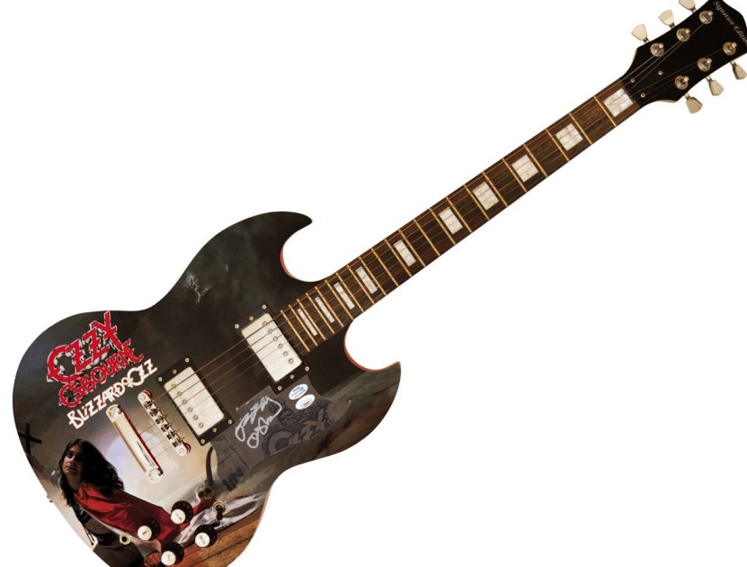 Ozzy Osbourne Signed Custom Graphics Guitar