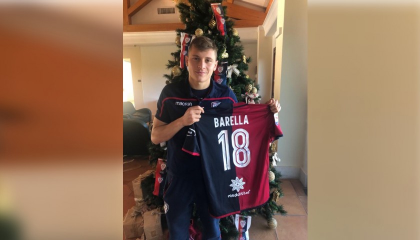 Cagliari Festive Shirt - Worn and Signed by Barella