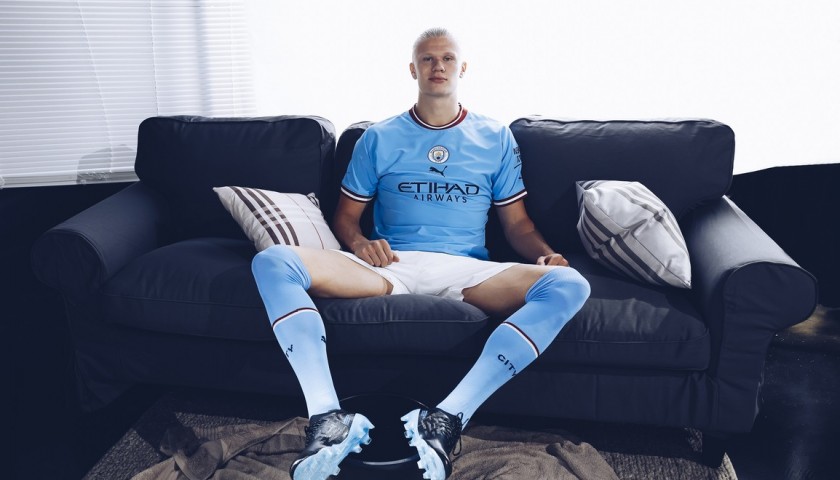 Unique Manchester City Football Stars Signed Sofa