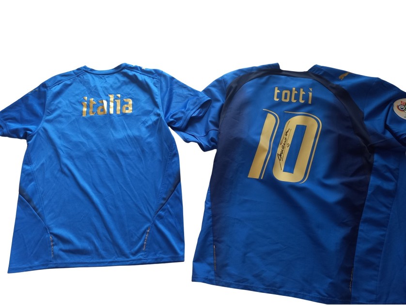 Maglia Ufficiale Totti Italia 2006 + Maglia Training Italia 2006 - Autografate