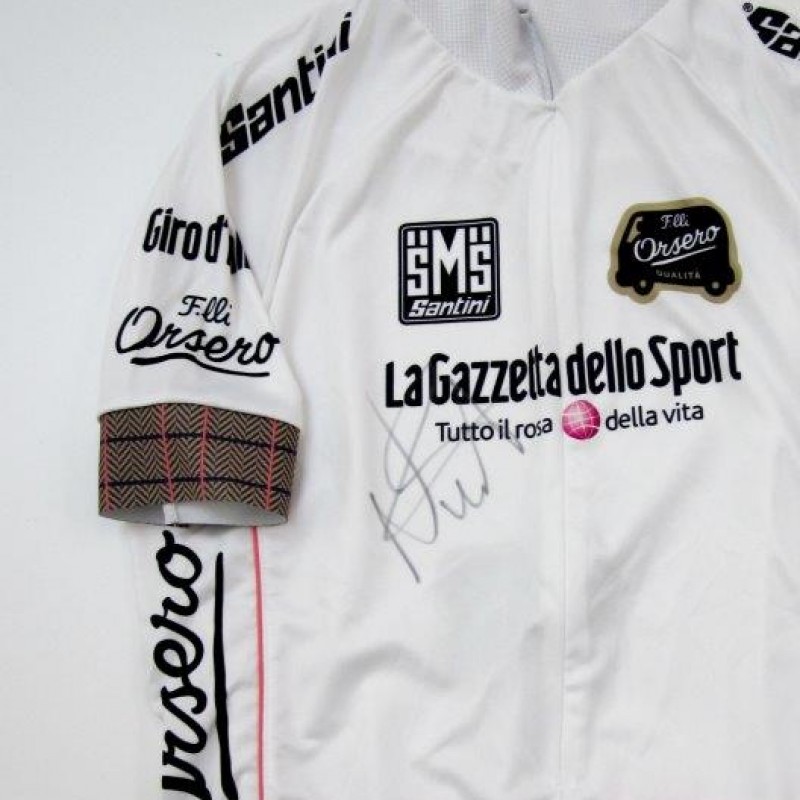 Giro d'Italia White shirt signed by champion Nairo Quintana