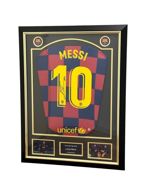 Lionel Messi Barcelona 2008/09 Signed And Framed Shirt
