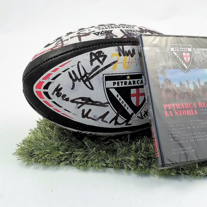 Rugby Petrarca Gilbert Ball signed by the Players + DVD