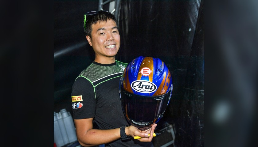 Racing Helmet Worn and Signed by Hikari Okubo at Portimao