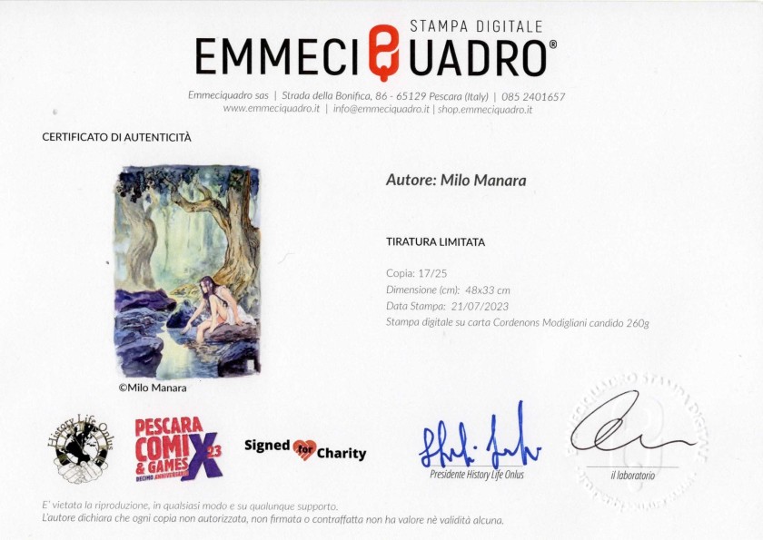 Milo Manara Signed Print - CharityStars