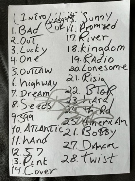 Bruce Springsteen Signed Setlist