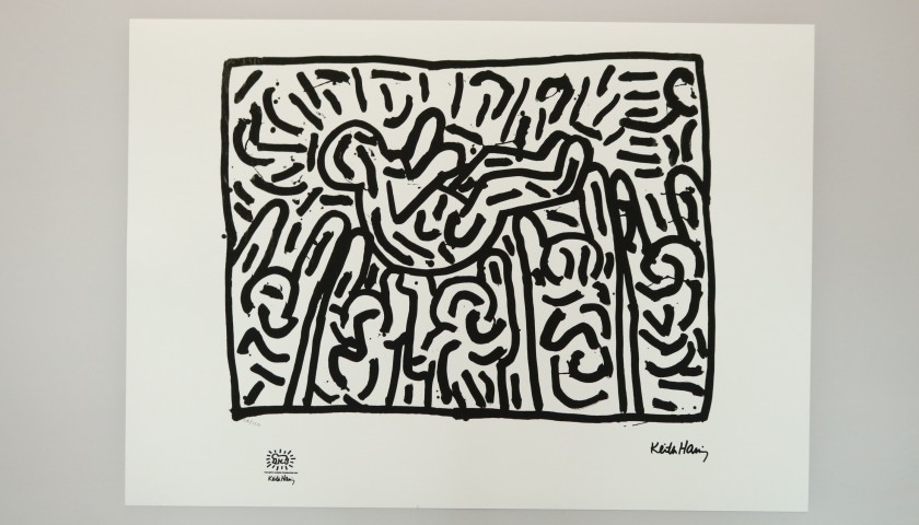 Keith Haring Signed Lithograph Charitystars