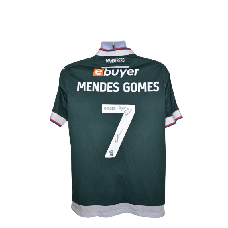 Maglia away indossata Carlos Mendes Gomes Bolton Wanderers, vs Exeter City - Autografata