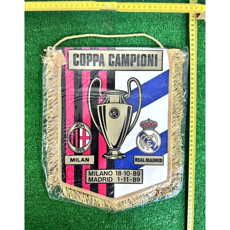 Milan vs Real Madrid Official Pennant UCL 1989