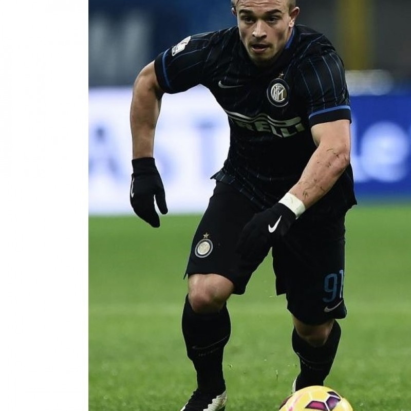 Shaqiri Inter match worn boots, Serie A 2014/2015 - signed