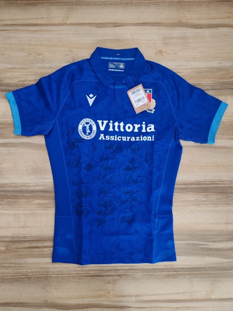 Italian National Rugby Team's Match-Issued Shirt - Signed by the Players