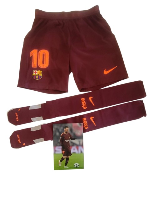 Messi's  Juventus vs Barcelona Match-Issued Shorts and Socks, 2017