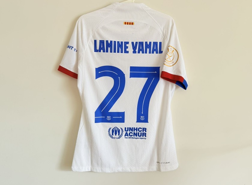 Yamal's FC Barcelona 2023/24 Supercopa Match-Issued Away Shirt