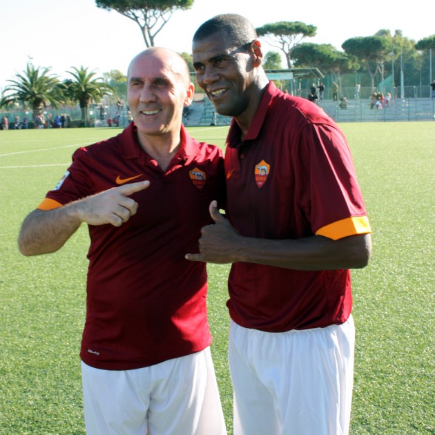 Aldair Roma match worn shirt, worn in Danieli memorial - Totti signed