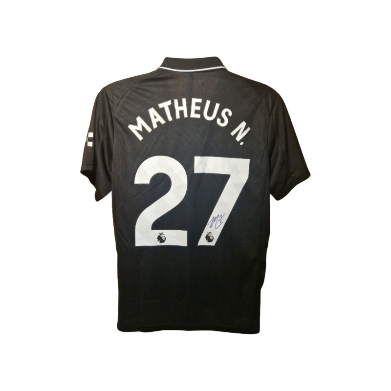 Matheus Nunes Signed Manchester City 2025-26 Away Champions Football Shirt 