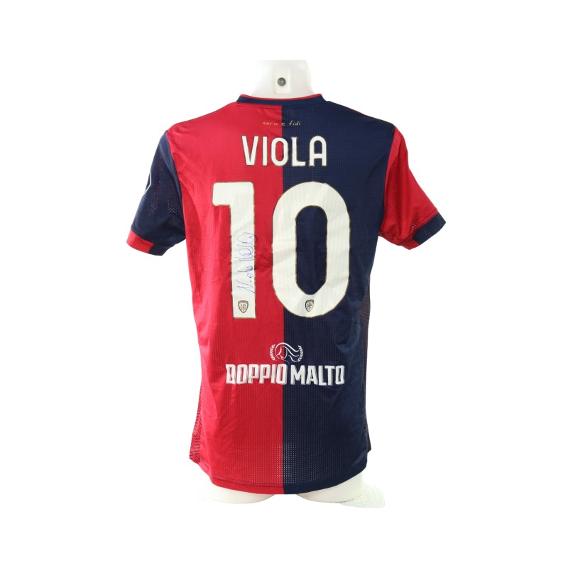 Viola's Signed Unwashed Shirt, Cagliari vs Milan 2024