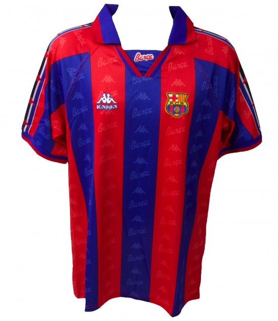 At Auction: Ronaldo Nazario Signed Kappa Barcelona Jersey (Beckett)