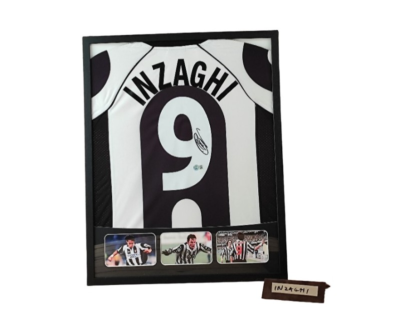 Maglia Juventus Inzaghi in cornice deluxe di alta qualità - Autografata