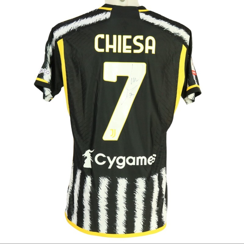 Chiesa's Match-Issued Signed Shirt, Atalanta vs Juventus Italian Cup Final 2024 