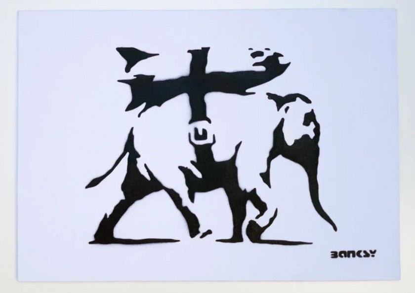 Banksy "Heavy Weaponry" Cardboard Dismaland Soveneir