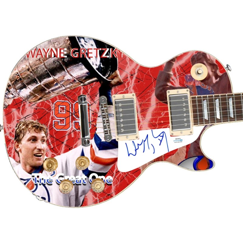 Chitarra con grafica personalizzata firmata Wayne Gretzky