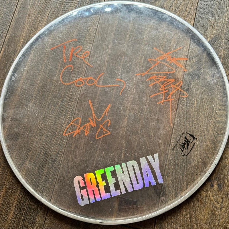 Green Day Signed Drumskin