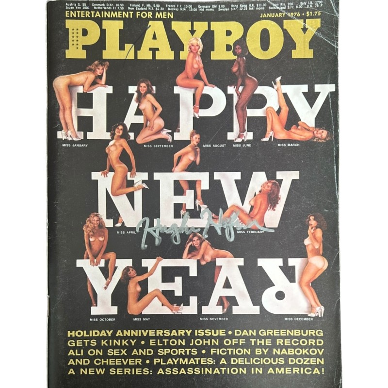 Hugh Hefner Signed January 1976 Playboy Magazine