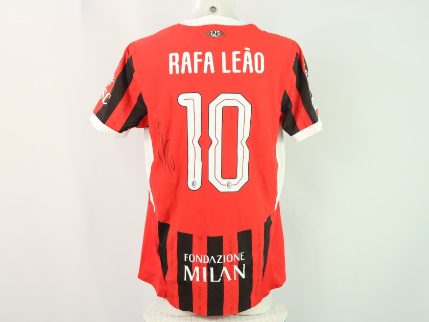 Maglia Ufficiale Leao Milan, UCL 2024/25 - Autografata