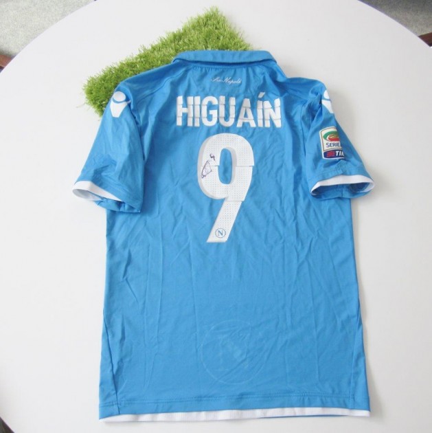 Higuain match worn shirt Roma-Napoli 04/04/2015 - signed