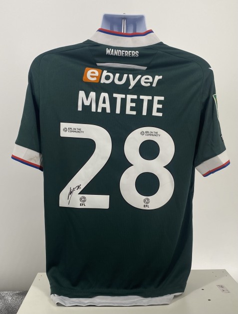 Maglia da trasferta firmata da Jay Matete del Bolton Wanderers, contro l'Arsenal