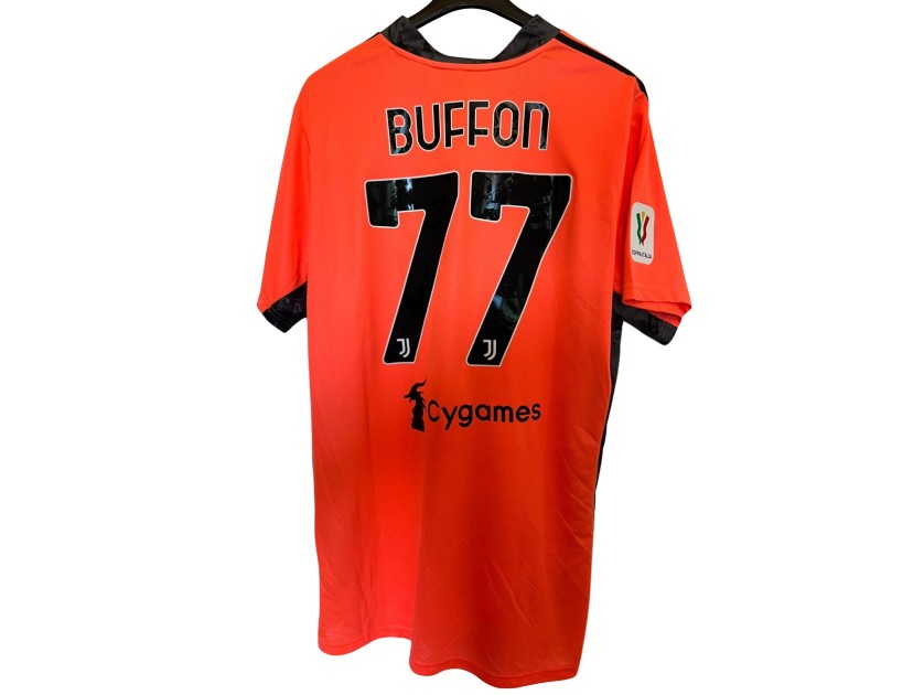 Buffon's Juventus Match-Issued Shirt, Coppa Italia 2020/21