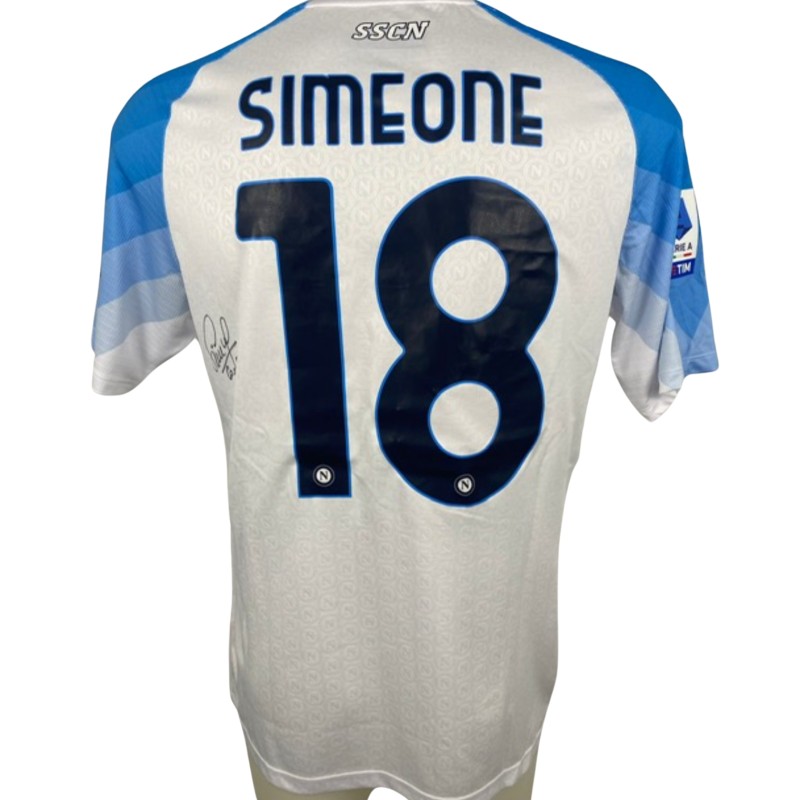 Simeone's Match-Issued Signed Shirt, Cremonese vs Napoli 2022