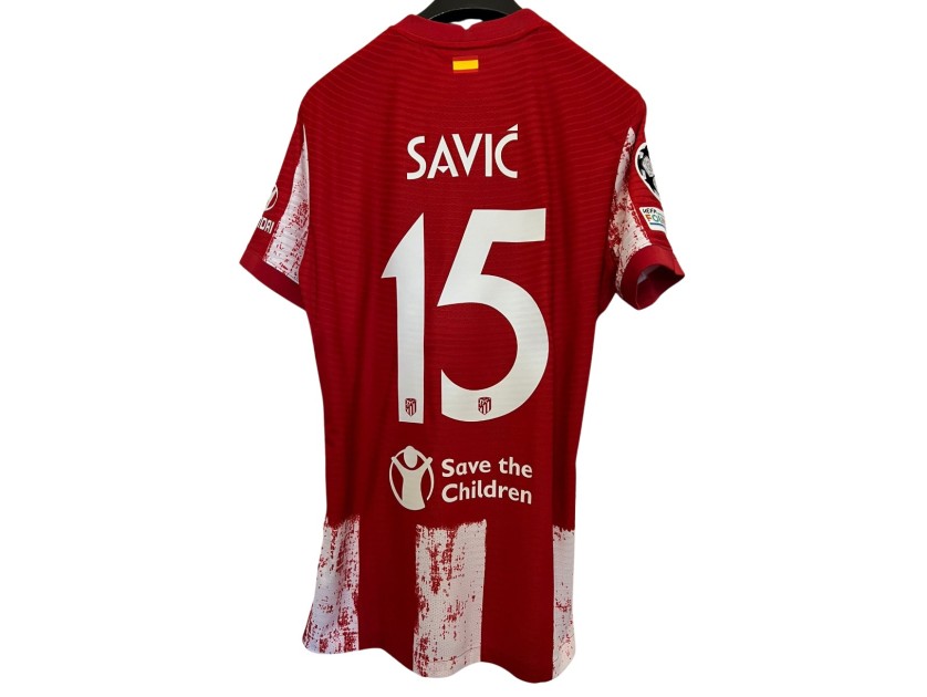 Savić's Atletico Madrid Match-Issued Shirt, Champions League 2021/22