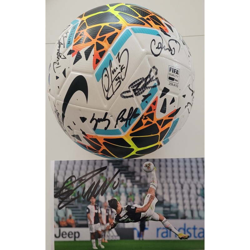 Serie A TIM 2019/20 Match-Ball - Signed by Juventus + Photo signed by Cristiano Ronaldo