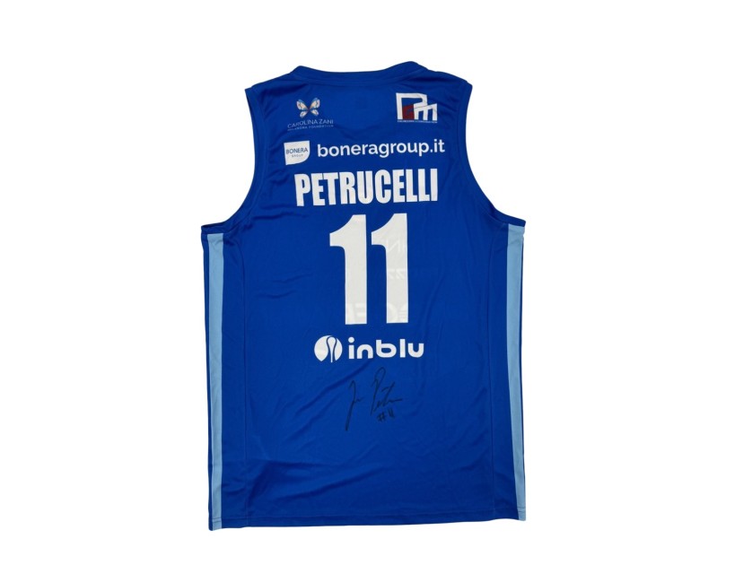 Signed Match-Worn Kit John Petrucelli, Germani Brescia vs Olimpia Milano 2024