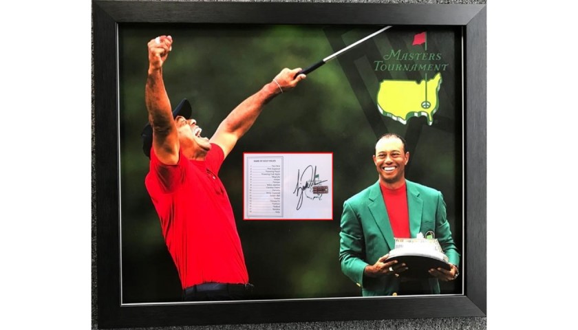 Tiger Woods Masters Golf Signed and Framed Display