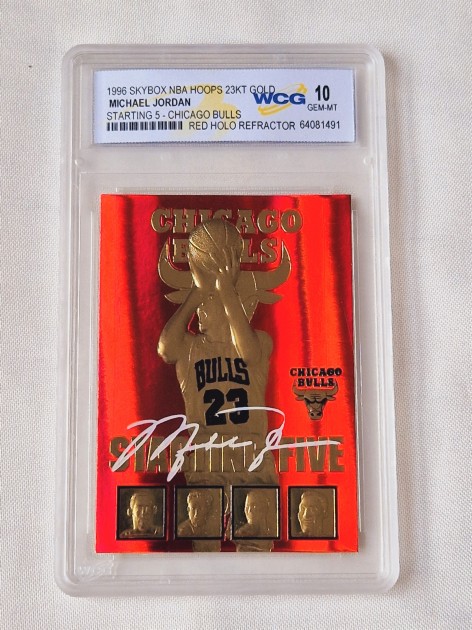 Limited Edition Michael Jordan Red Holo Refractor Starting 5 1996 Gold Card