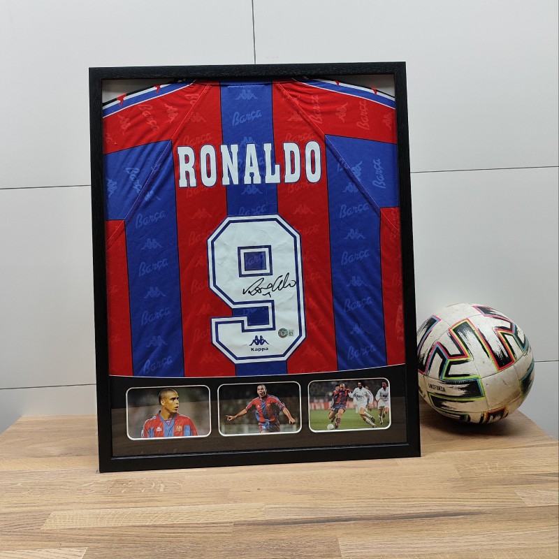 Ronaldo's FC Barcelona Signed and Framed Shirt