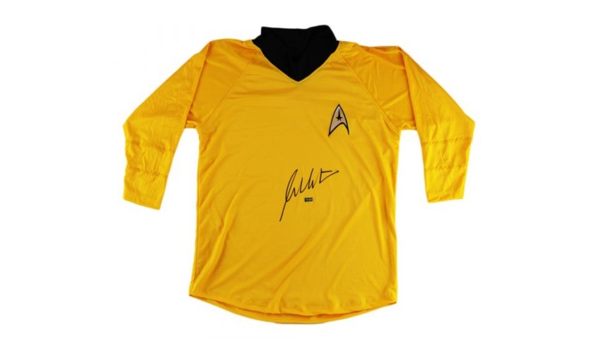 William Shatner Signed Yellow Custom Star Trek Uniform