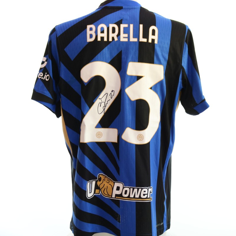 Barella Official Inter Milan Signed Shirt, 2024/25