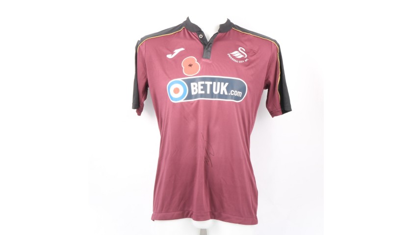 Rodon's Swansea City Match-Worn and Signed Poppy Shirt