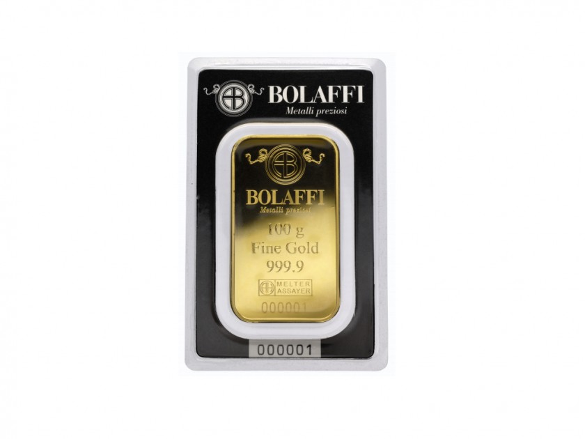 100 gr. Gold Ingot from Bolaffi Metalli Preziosi