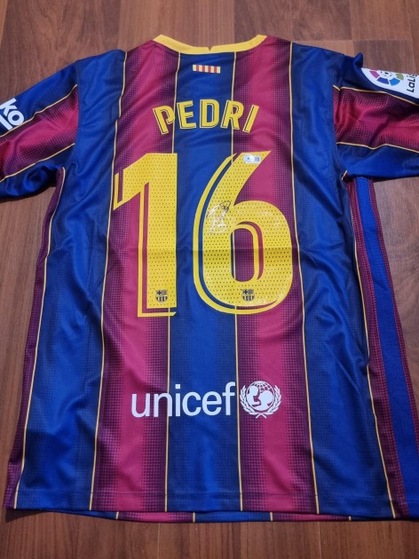 Pedri's Barcelona 2020/21 Signed Replica Shirt