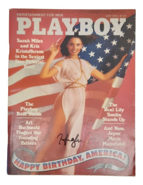 Hugh Hefner Signed July 1976 Playboy Magazine