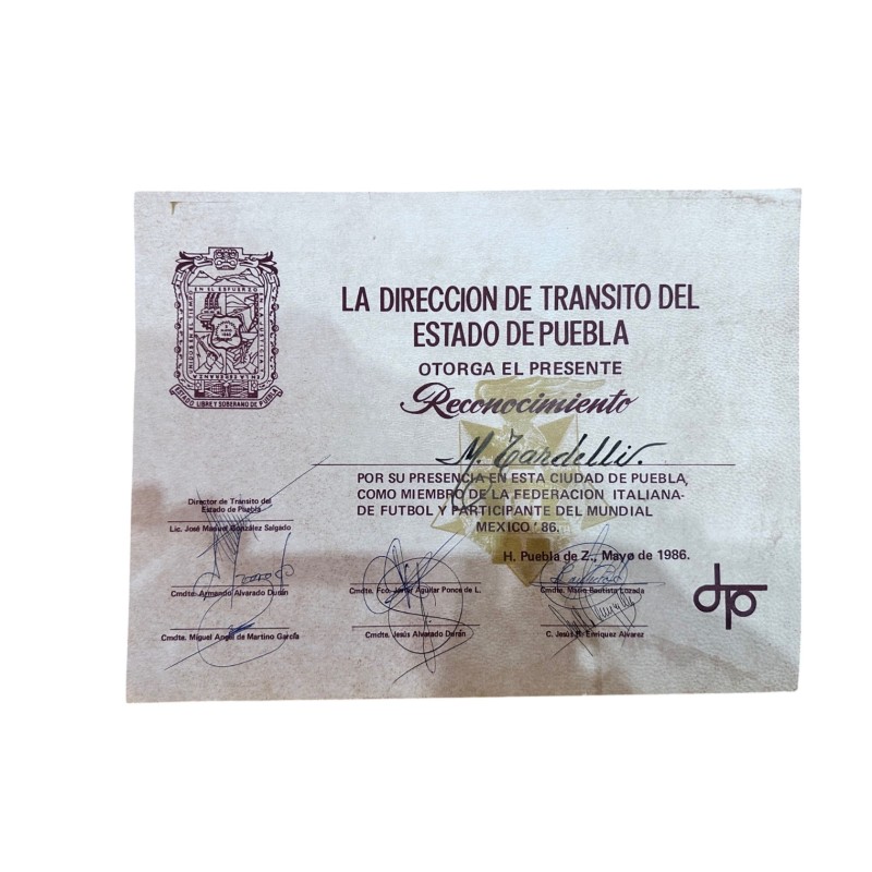 Tardelli's Visa FIFA World Cup Mexico 1986