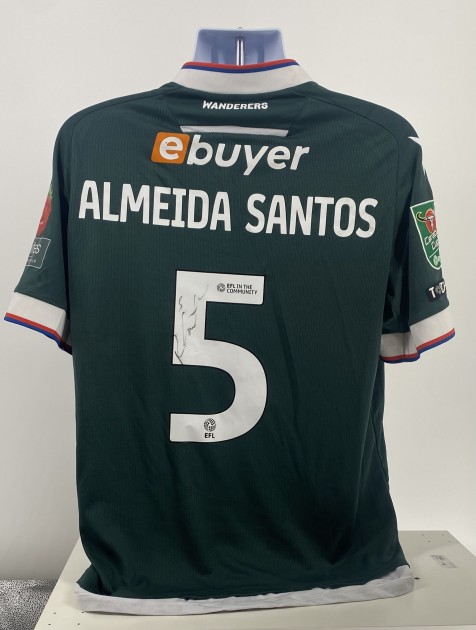 Maglia da trasferta firmata da Ricardo Almeida Santos del Bolton Wanderers contro l'Arsenal